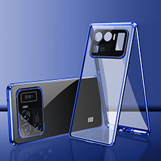 Custodia Lusso Alluminio Laterale Specchio 360 Gradi Cover per Xiaomi Mi 11 Ultra 5G Blu