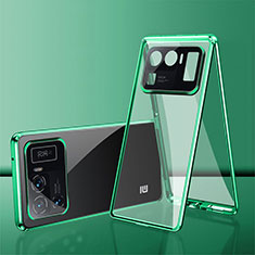 Custodia Lusso Alluminio Laterale Specchio 360 Gradi Cover per Xiaomi Mi 11 Ultra 5G Verde