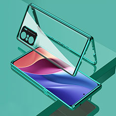 Custodia Lusso Alluminio Laterale Specchio 360 Gradi Cover per Xiaomi Mi 11i 5G Verde