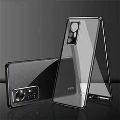 Custodia Lusso Alluminio Laterale Specchio 360 Gradi Cover per Xiaomi Mi 12 Pro 5G Nero