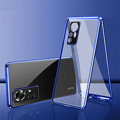 Custodia Lusso Alluminio Laterale Specchio 360 Gradi Cover per Xiaomi Mi 12S 5G Blu