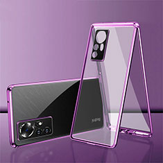 Custodia Lusso Alluminio Laterale Specchio 360 Gradi Cover per Xiaomi Mi 12S 5G Viola