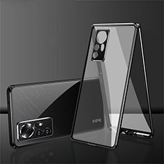 Custodia Lusso Alluminio Laterale Specchio 360 Gradi Cover per Xiaomi Mi 12X 5G Nero