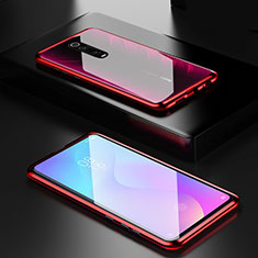 Custodia Lusso Alluminio Laterale Specchio 360 Gradi Cover per Xiaomi Mi 9T Pro Rosso