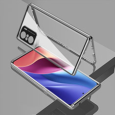 Custodia Lusso Alluminio Laterale Specchio 360 Gradi Cover per Xiaomi Poco F3 5G Argento