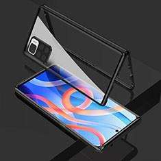 Custodia Lusso Alluminio Laterale Specchio 360 Gradi Cover per Xiaomi Poco M4 Pro 5G Nero