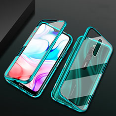 Custodia Lusso Alluminio Laterale Specchio 360 Gradi Cover per Xiaomi Redmi 8 Verde