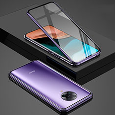 Custodia Lusso Alluminio Laterale Specchio 360 Gradi Cover per Xiaomi Redmi K30 Pro 5G Viola