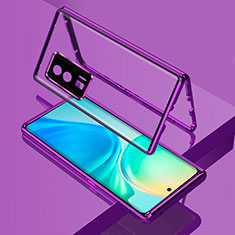 Custodia Lusso Alluminio Laterale Specchio 360 Gradi Cover per Xiaomi Redmi K60 5G Viola