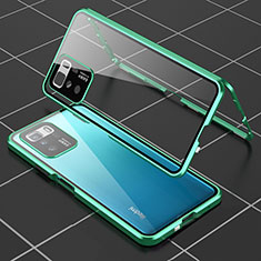 Custodia Lusso Alluminio Laterale Specchio 360 Gradi Cover per Xiaomi Redmi Note 10 Pro 5G Verde