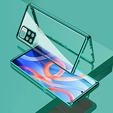 Custodia Lusso Alluminio Laterale Specchio 360 Gradi Cover per Xiaomi Redmi Note 11T 5G Verde