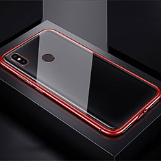 Custodia Lusso Alluminio Laterale Specchio 360 Gradi Cover per Xiaomi Redmi Note 7 Pro Rosso