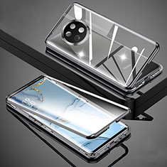 Custodia Lusso Alluminio Laterale Specchio 360 Gradi Cover per Xiaomi Redmi Note 9T 5G Nero