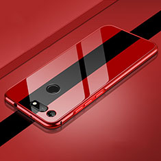 Custodia Lusso Alluminio Laterale Specchio 360 Gradi Cover T01 per Huawei Honor V20 Rosso