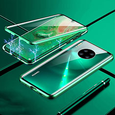 Custodia Lusso Alluminio Laterale Specchio 360 Gradi Cover T01 per Huawei Mate 30 Pro Verde