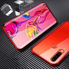 Custodia Lusso Alluminio Laterale Specchio 360 Gradi Cover T01 per Huawei Nova 4e Rosso