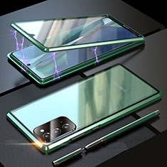 Custodia Lusso Alluminio Laterale Specchio 360 Gradi Cover T01 per Samsung Galaxy Note 20 5G Verde