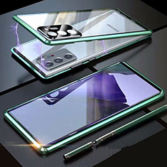 Custodia Lusso Alluminio Laterale Specchio 360 Gradi Cover T01 per Samsung Galaxy Note 20 Ultra 5G Verde