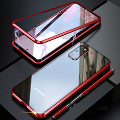 Custodia Lusso Alluminio Laterale Specchio 360 Gradi Cover T01 per Samsung Galaxy S20 5G Rosso