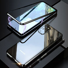 Custodia Lusso Alluminio Laterale Specchio 360 Gradi Cover T01 per Samsung Galaxy S20 Plus 5G Nero