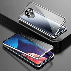 Custodia Lusso Alluminio Laterale Specchio 360 Gradi Cover T01 per Xiaomi Poco F2 Pro Argento