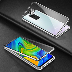 Custodia Lusso Alluminio Laterale Specchio 360 Gradi Cover T01 per Xiaomi Redmi 10X 4G Argento
