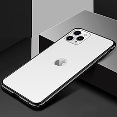 Custodia Lusso Alluminio Laterale Specchio 360 Gradi Cover T02 per Apple iPhone 11 Pro Max Bianco