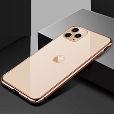 Custodia Lusso Alluminio Laterale Specchio 360 Gradi Cover T02 per Apple iPhone 11 Pro Max Oro