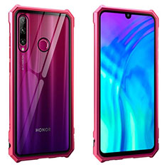 Custodia Lusso Alluminio Laterale Specchio 360 Gradi Cover T02 per Huawei Honor 20 Lite Rosso