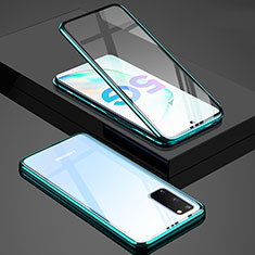 Custodia Lusso Alluminio Laterale Specchio 360 Gradi Cover T02 per Samsung Galaxy S20 Verde
