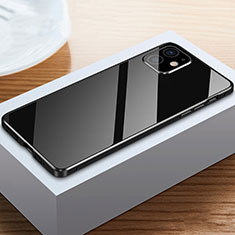 Custodia Lusso Alluminio Laterale Specchio 360 Gradi Cover T03 per Apple iPhone 12 Mini Nero