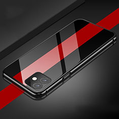 Custodia Lusso Alluminio Laterale Specchio 360 Gradi Cover T04 per Apple iPhone 11 Nero