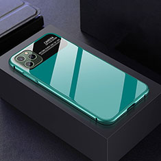 Custodia Lusso Alluminio Laterale Specchio 360 Gradi Cover T04 per Apple iPhone 11 Pro Ciano