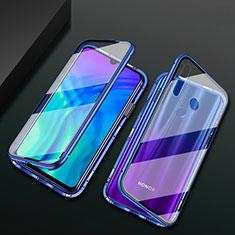 Custodia Lusso Alluminio Laterale Specchio 360 Gradi Cover T04 per Huawei Honor 10i Blu