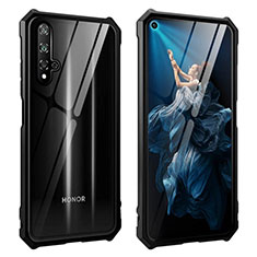 Custodia Lusso Alluminio Laterale Specchio 360 Gradi Cover T04 per Huawei Honor 20 Nero