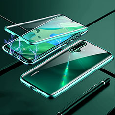 Custodia Lusso Alluminio Laterale Specchio 360 Gradi Cover T04 per Huawei Nova 5 Verde