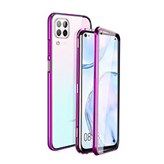 Custodia Lusso Alluminio Laterale Specchio 360 Gradi Cover T04 per Huawei Nova 7i Viola