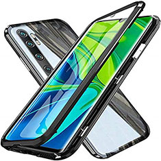 Custodia Lusso Alluminio Laterale Specchio 360 Gradi Cover T04 per Xiaomi Mi Note 10 Nero