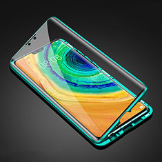 Custodia Lusso Alluminio Laterale Specchio 360 Gradi Cover T05 per Huawei Mate 30 Pro Verde