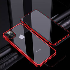 Custodia Lusso Alluminio Laterale Specchio 360 Gradi Cover T06 per Apple iPhone 12 Pro Max Rosso