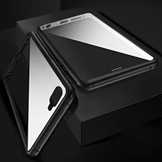 Custodia Lusso Alluminio Laterale Specchio 360 Gradi Cover T06 per Oppo R17 Neo Nero