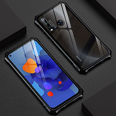 Custodia Lusso Alluminio Laterale Specchio 360 Gradi Cover T07 per Huawei P20 Lite (2019) Nero