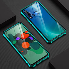 Custodia Lusso Alluminio Laterale Specchio 360 Gradi Cover T07 per Huawei P20 Lite (2019) Verde