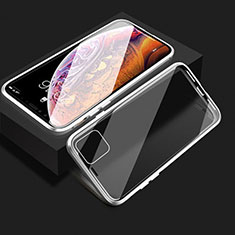 Custodia Lusso Alluminio Laterale Specchio 360 Gradi Cover T08 per Apple iPhone 11 Argento