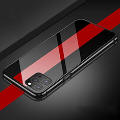 Custodia Lusso Alluminio Laterale Specchio 360 Gradi Cover T08 per Apple iPhone 11 Pro Max Nero
