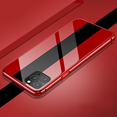 Custodia Lusso Alluminio Laterale Specchio 360 Gradi Cover T08 per Apple iPhone 11 Pro Rosso