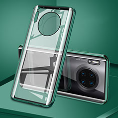 Custodia Lusso Alluminio Laterale Specchio 360 Gradi Cover T08 per Huawei Mate 30 Pro Verde