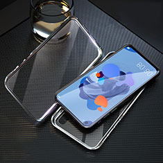 Custodia Lusso Alluminio Laterale Specchio 360 Gradi Cover T08 per Huawei P20 Lite (2019) Argento