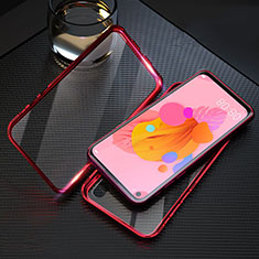 Custodia Lusso Alluminio Laterale Specchio 360 Gradi Cover T08 per Huawei P20 Lite (2019) Rosso