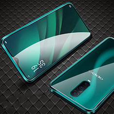 Custodia Lusso Alluminio Laterale Specchio 360 Gradi Cover T09 per Oppo R17 Pro Verde